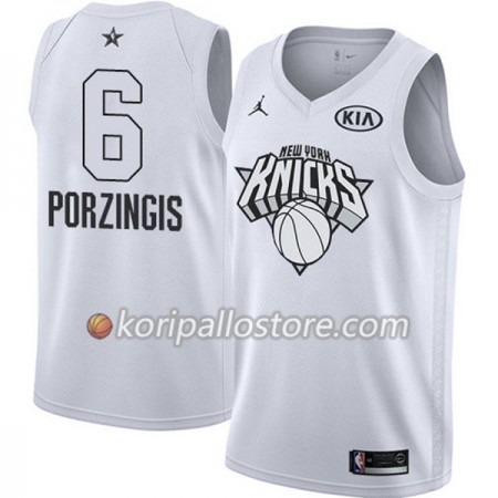 New York Knicks Kristaps Porzingis 6 2018 All Star Jordan Brand Valkoinen Miesten Pelipaidat Swingman 